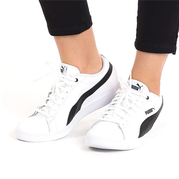 Кроссовки PUMA Smash V2 Leather White Black - изображение 6