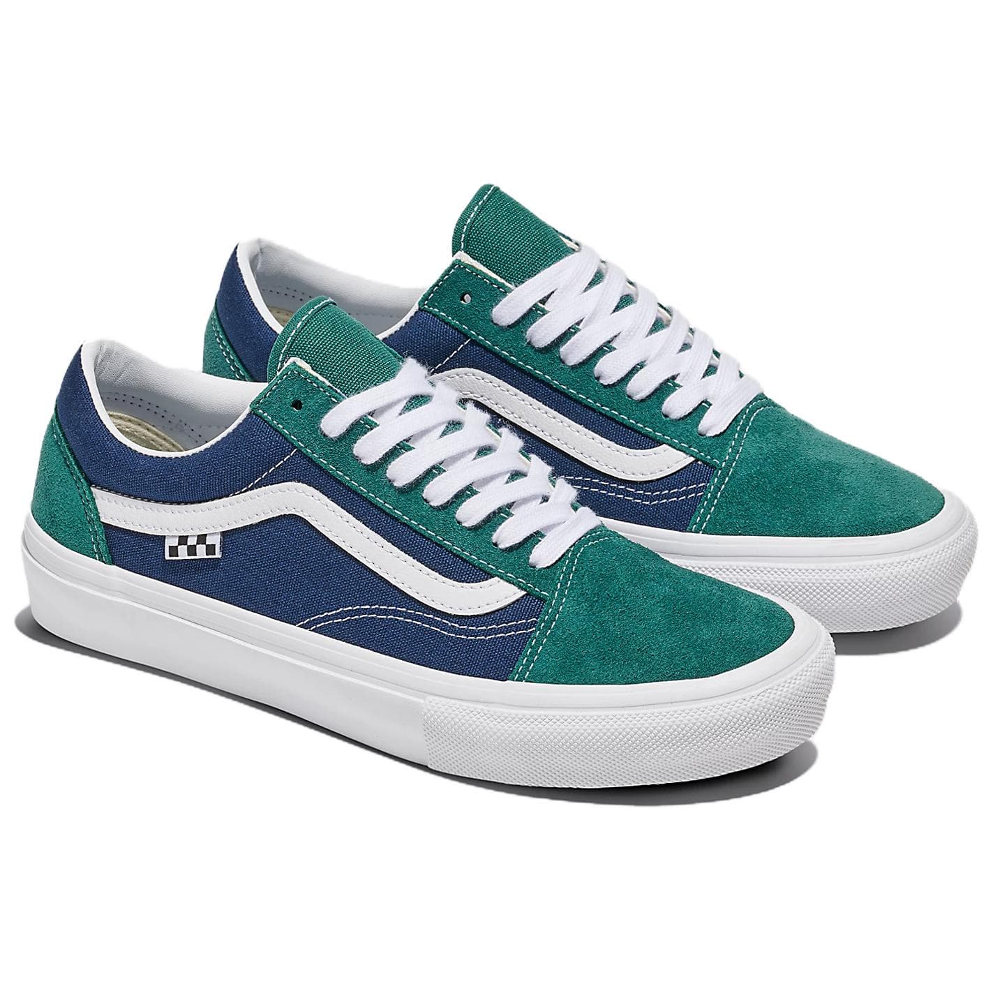 Кроссовки Vans Old Skool Low Топ Скейтборд Обувь Унисекс Синий Зеленый - изображение 2