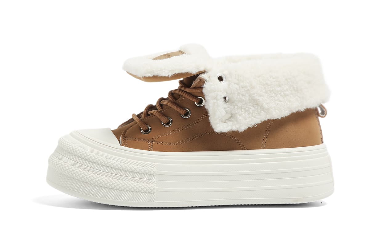 Кроссовки HUANQIU Flip-открытие Artificial Suede Обувь Термический Высота Увеличение Легкий MID Скейтбординг Кроссовки Женские - изображение 1