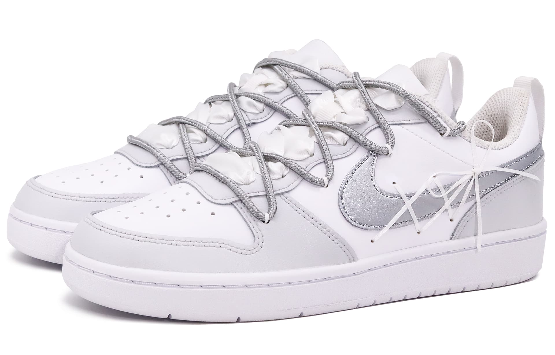 Кроссовки Nike Court Borough Low GS White Silver - изображение 4