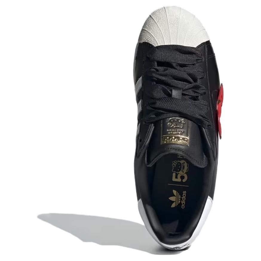 Кроссовки Hello Kitty X adidas originals Superstar 82 Устойчивые к истиранию низкие скейтбордические кроссовки Женские Черно-белые - изображение 4