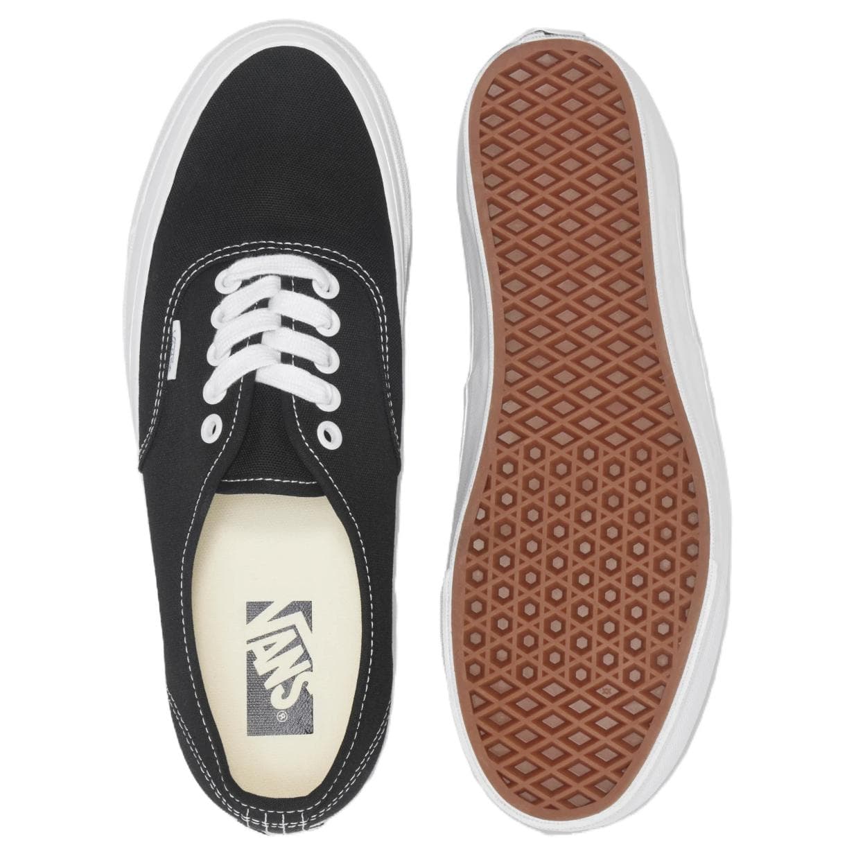 Кроссовки Vans Lx Authentic Reissue 44 Цвет холста Low Топ Скейтборд Обувь Унисекс Черный белый - изображение 4