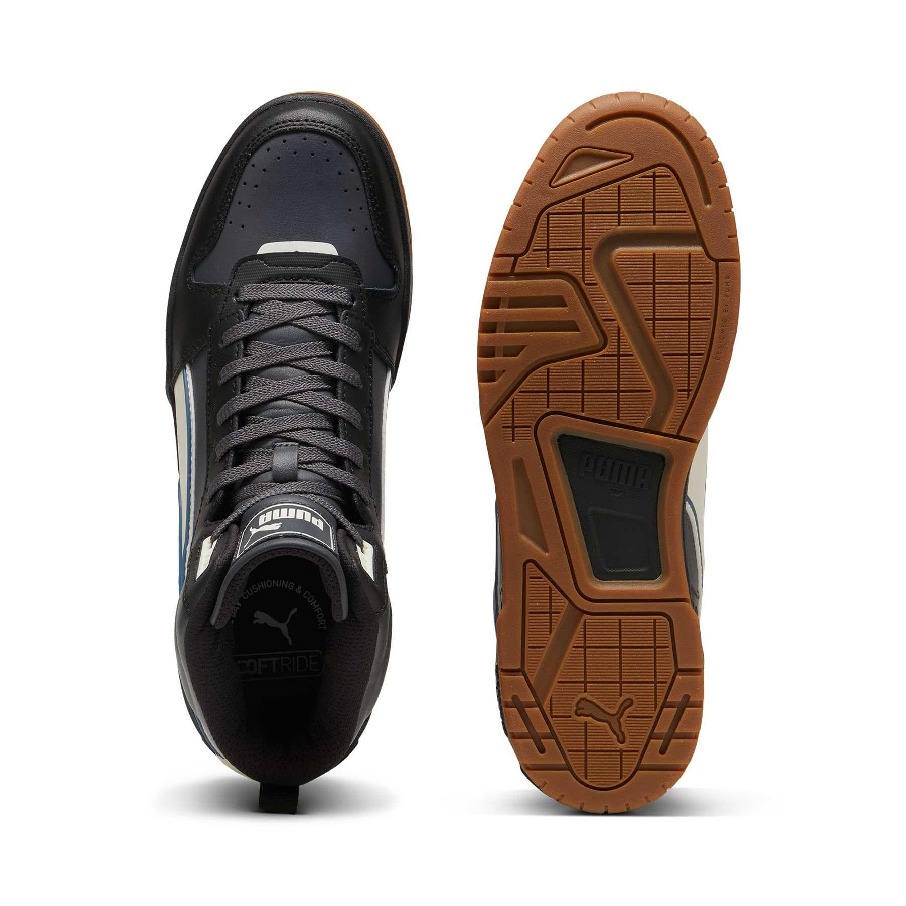 Кроссовки PUMA Устойчивая к истиранию MID Скейтборд Обувь Унисекс Черная - изображение 4