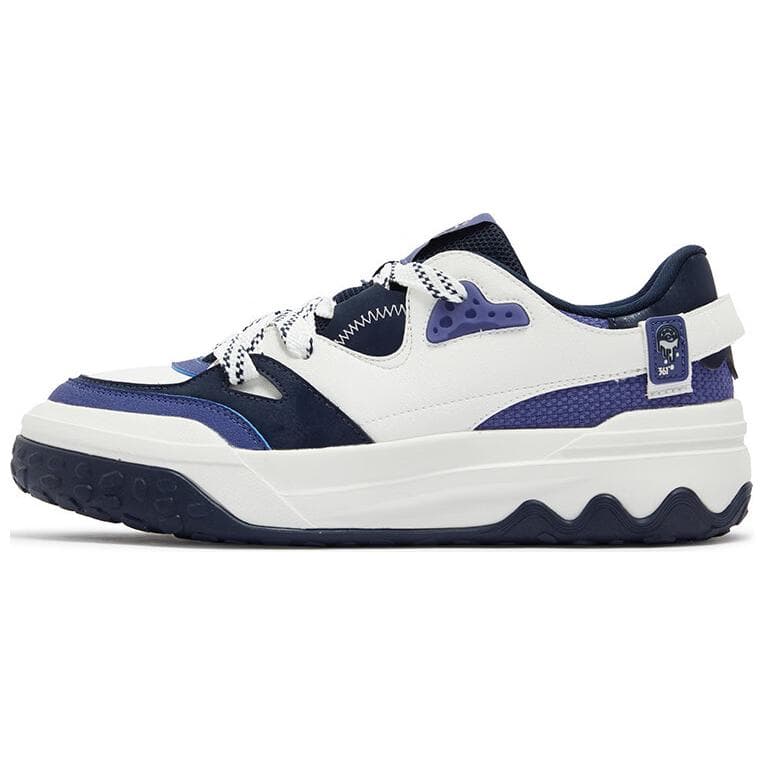 Кроссовки 361° Shortbread Аbrasion Resistant Slip Resistant Low Топ Скейтборд Кроссовки Мужские Белый Синий - изображение 1