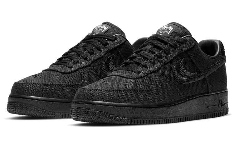 Кроссовки Stussy x Nike Air Force 1 Low "Triple Black" — фото 3