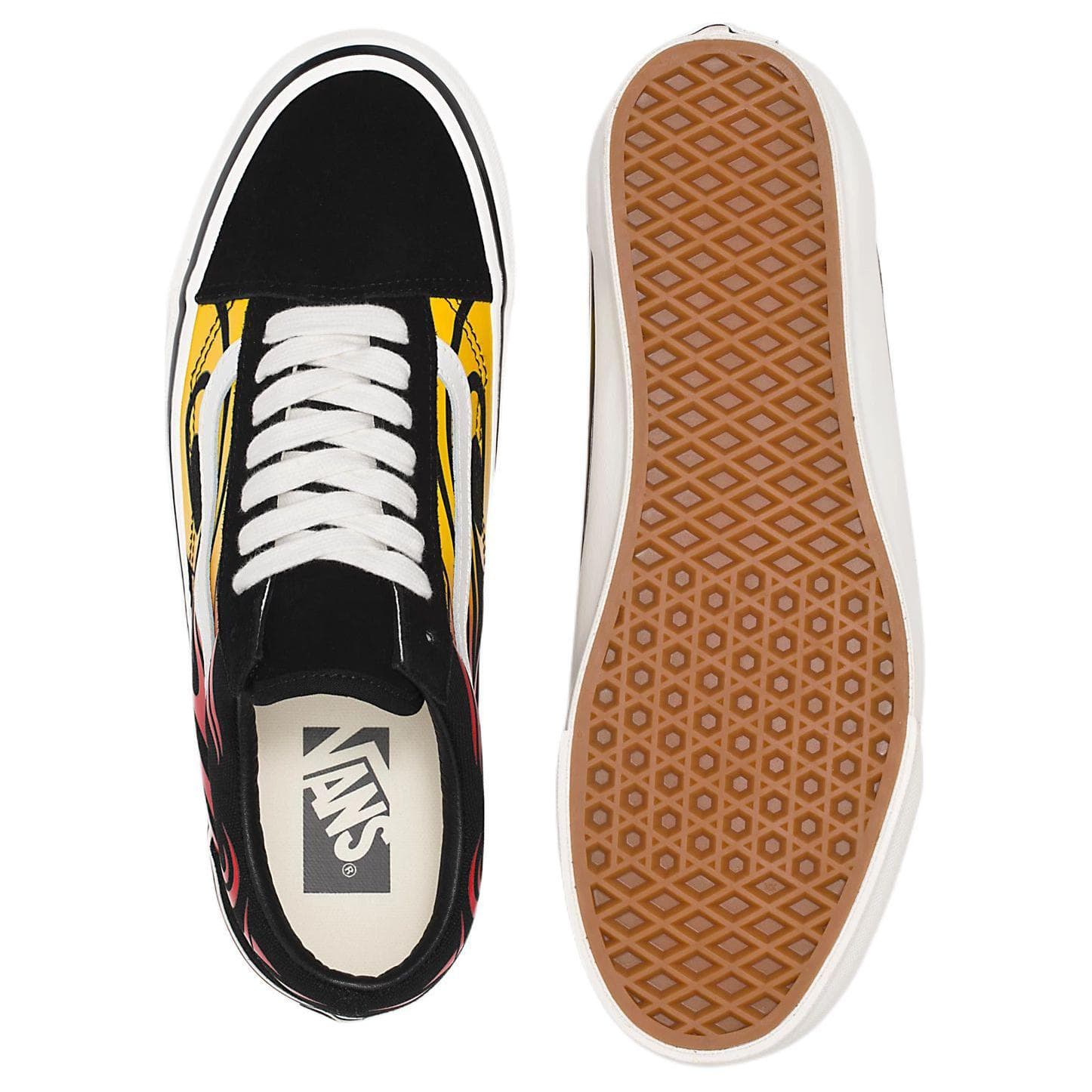 Кроссовки Vans Old Skool Low Топ Скейтборд Обувь Унисекс Черный Желтый Красный - изображение 4