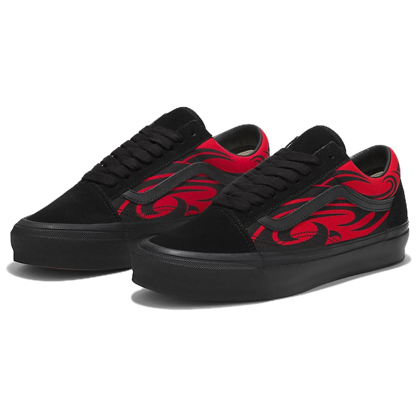 Кроссовки Vans Premium Old Skool Устойчивые к истиранию Низкие Кроссовки для скейтбординга Мужские Черные Красные - изображение 2