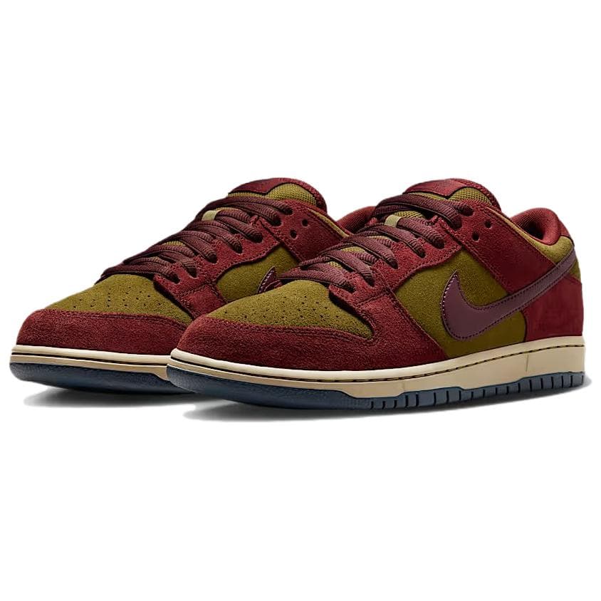 Кроссовки Nike Dunk SB Кожа Низкие Кроссовки для Скейтбординга Унисекс Красный Бежевый - изображение 3