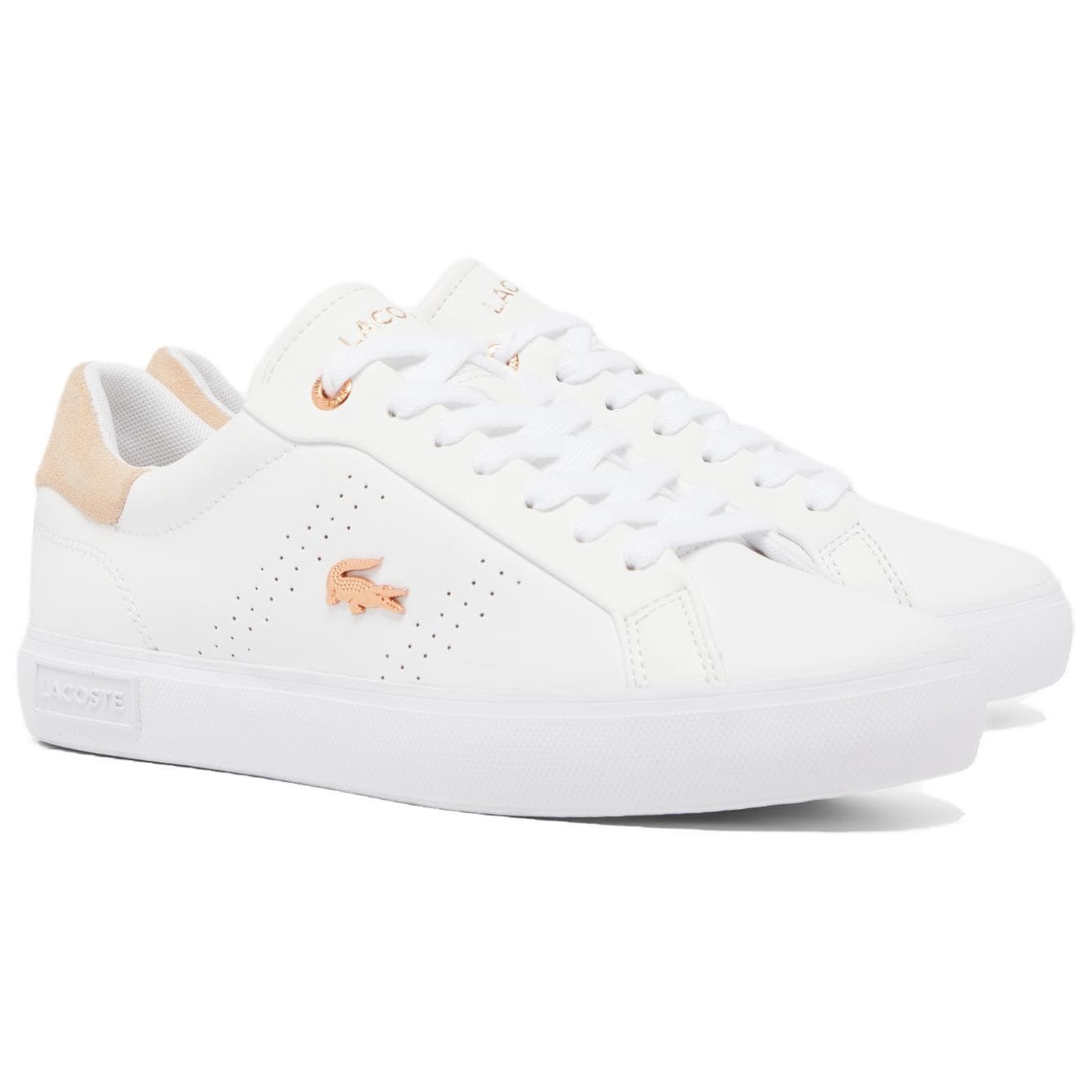 Кроссовки LACOSTE Powercourt 2,0 Low Топ Скейтборд Кроссовки Женские Белый Розовый - изображение 2