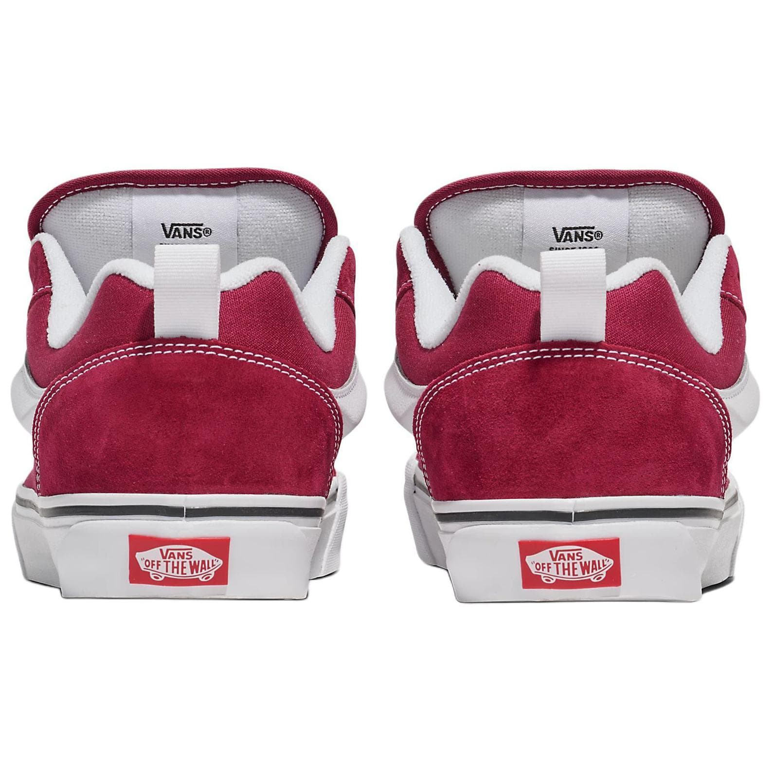 Кроссовки Vans Knu Skool Холст Замша Низкие Кеды для Скейтбординга Унисекс Красный Белый - изображение 4