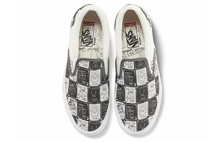 Кроссовки Vans Slip-On Grey White Checkerboard - изображение 3