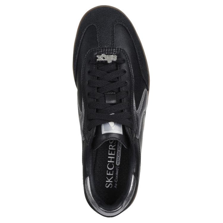 Кроссовки Skechers Низкие кеды для скейтбординга Женские Черные Серебряные - изображение 3