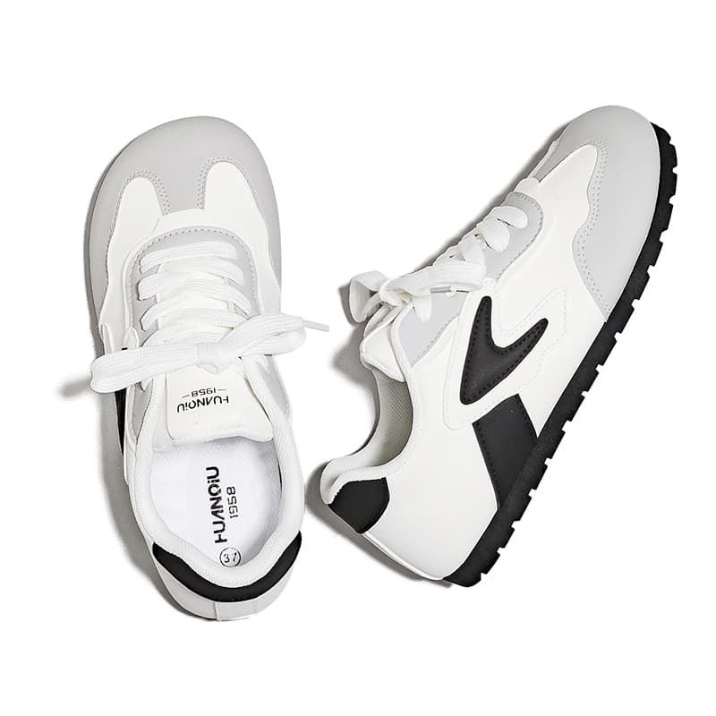 Кроссовки HUANQIU Low Топ Скейтборд Обувь Women's White Черный - изображение 3