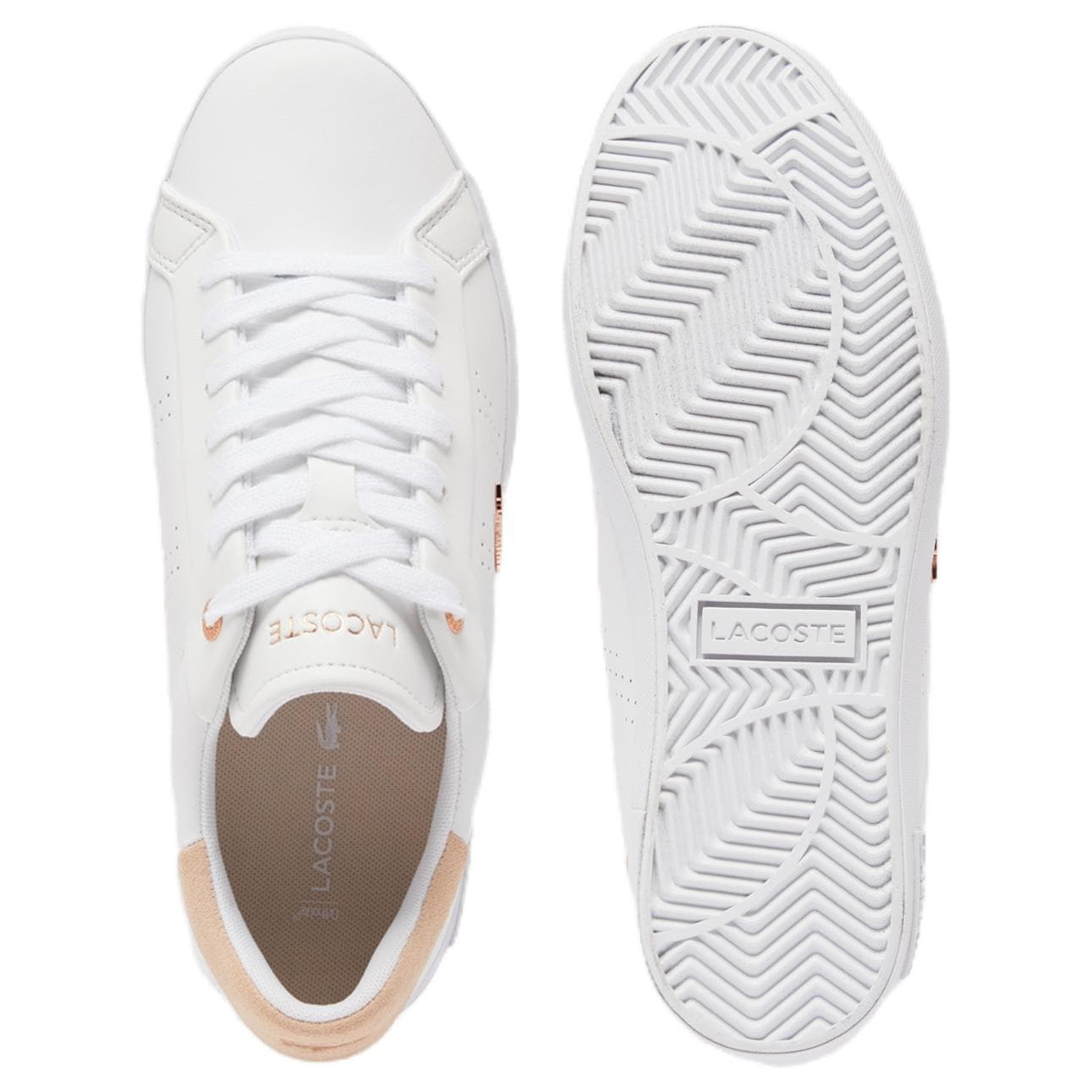 Кроссовки LACOSTE Powercourt 2,0 Low Топ Скейтборд Кроссовки Женские Белый Розовый - изображение 5