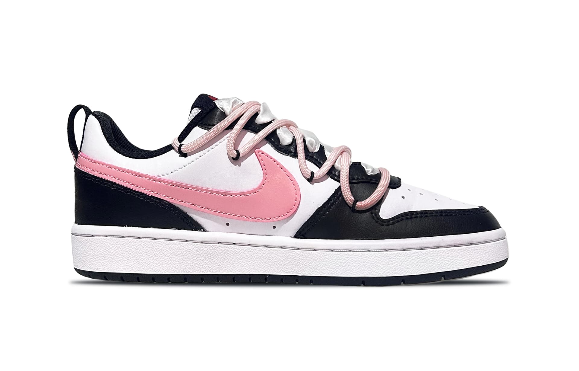 Кроссовки Nike Court Borough Low 2 GS Black White Pink - изображение 2
