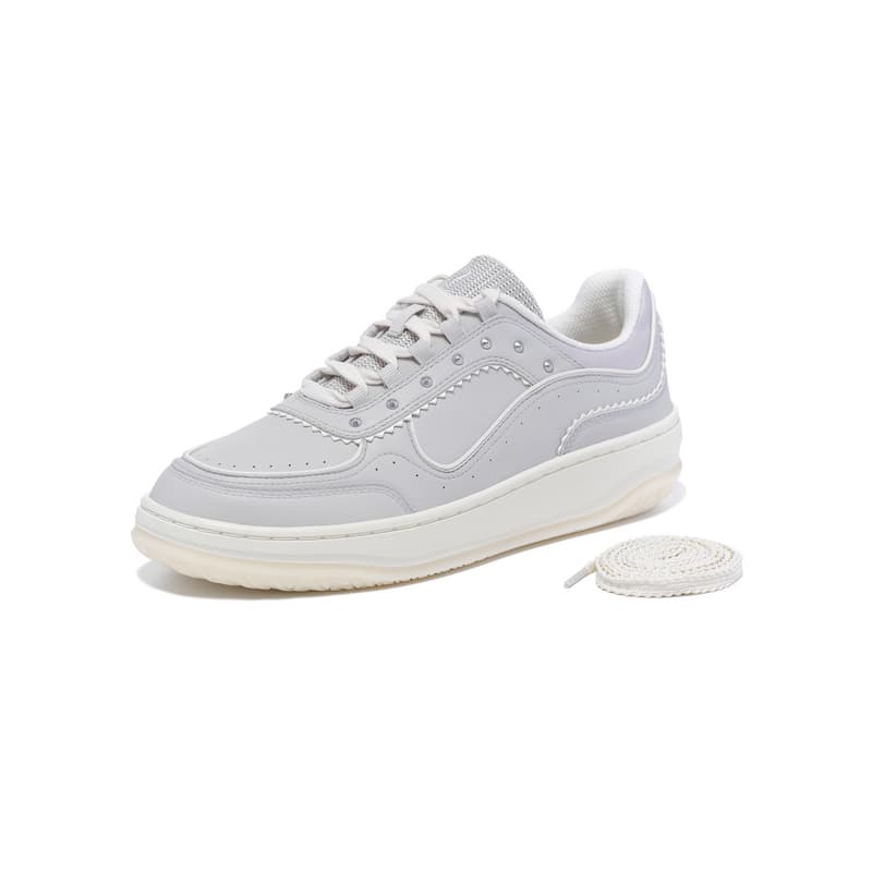 Кроссовки LI NING 1990 Classic Collection Покрытие Амортизация Low Топ Скейтборд Обувь Женские Капля воды Серый - изображение 5