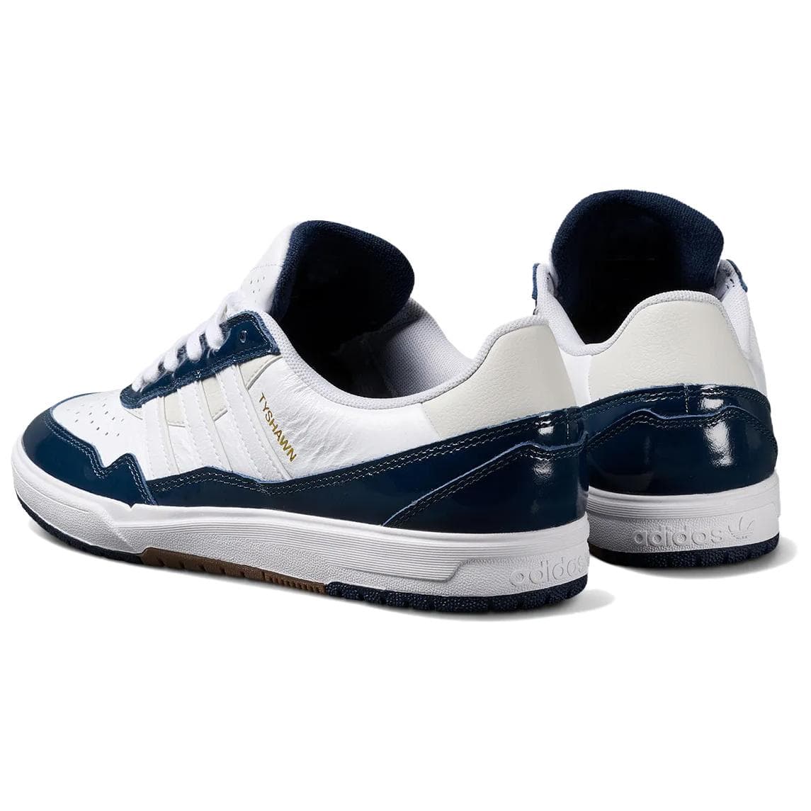 Кроссовки Adidas Originals Tyshawn Устойчивые к истиранию Низкие Кроссовки для скейтбординга Мужские Белые и Синие - изображение 4