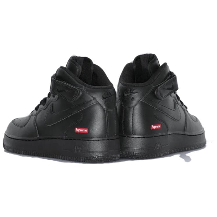 Кроссовки Supreme X Nike Air Force 1 Slip-Resistant Abrasion-Resistant MID Скейтборд Кроссовки Унисекс Черные - изображение 4