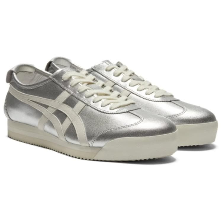 Кроссовки Onitsuka Tiger MEXICO 66 Противоскользящая Низкая Обувь для Скейтбординга Унисекс Серебряная - изображение 2