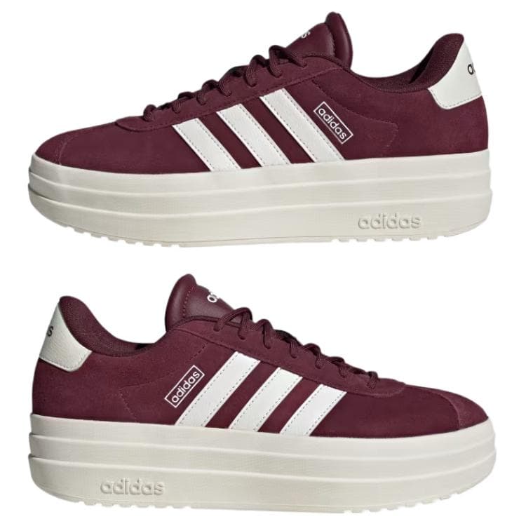 Кроссовки Adidas VL Court Bold противоскользящие устойчивые к истиранию низкие кеды для скейтбординга женские бордовые - изображение 4