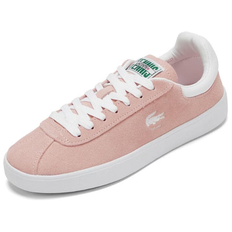 Кроссовки LACOSTE Коровья кожа Низкие Кроссовки для скейтбординга Женские Розовые Белые - изображение 2