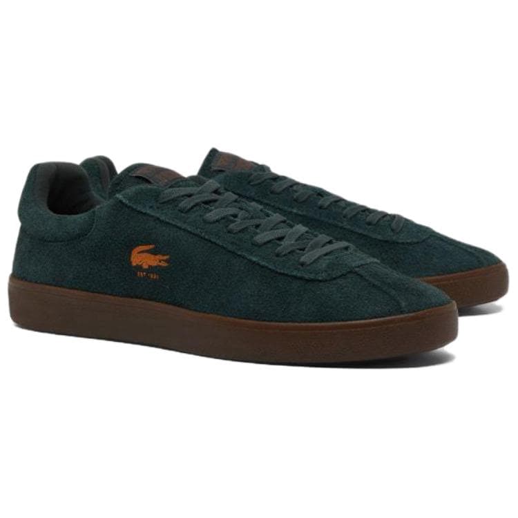 Кроссовки LACOSTE BASESHOT Искусственная замша Низкие кроссовки для скейтбординга Мужские Темно-зеленые - изображение 2
