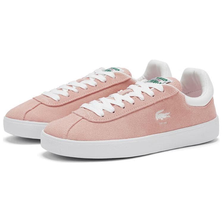 Кроссовки LACOSTE Коровья кожа Низкие Кроссовки для скейтбординга Женские Розовые Белые - изображение 3