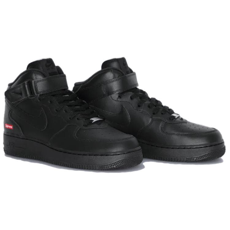 Кроссовки Supreme X Nike Air Force 1 Slip-Resistant Abrasion-Resistant MID Скейтборд Кроссовки Унисекс Черные - изображение 2
