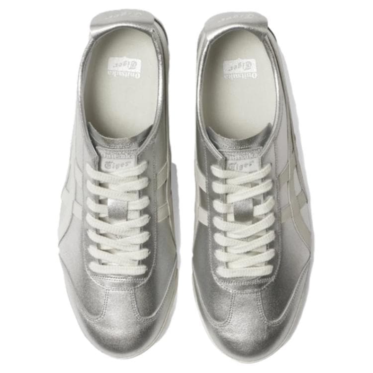 Кроссовки Onitsuka Tiger MEXICO 66 Противоскользящая Низкая Обувь для Скейтбординга Унисекс Серебряная - изображение 4