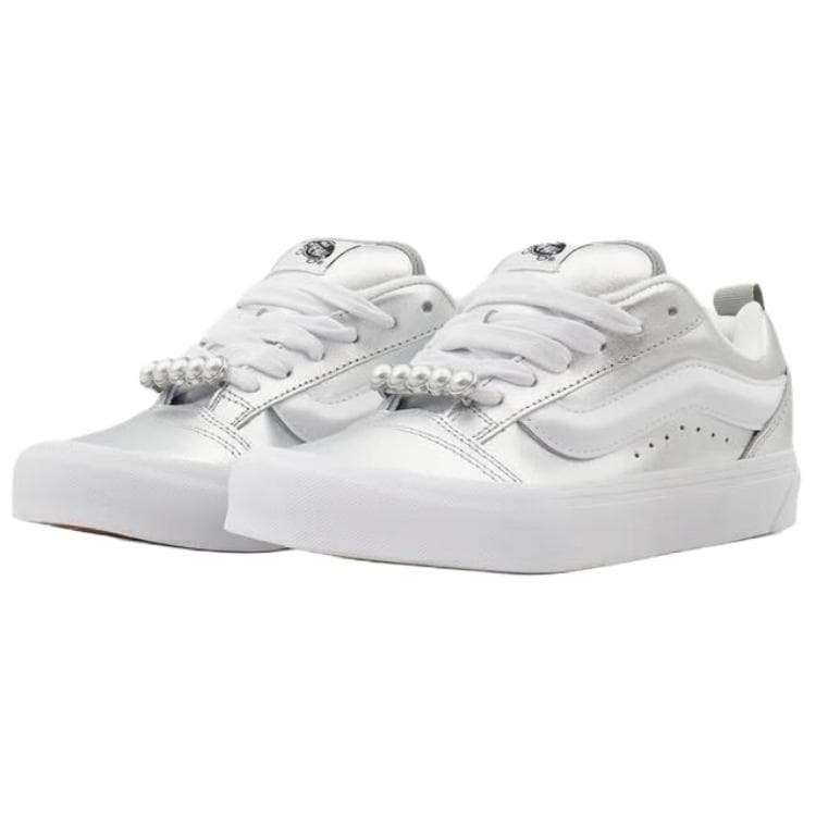 Кроссовки Vans Knu Skool Low Топ Скейтборд Обувь Унисекс Серебряный - изображение 3
