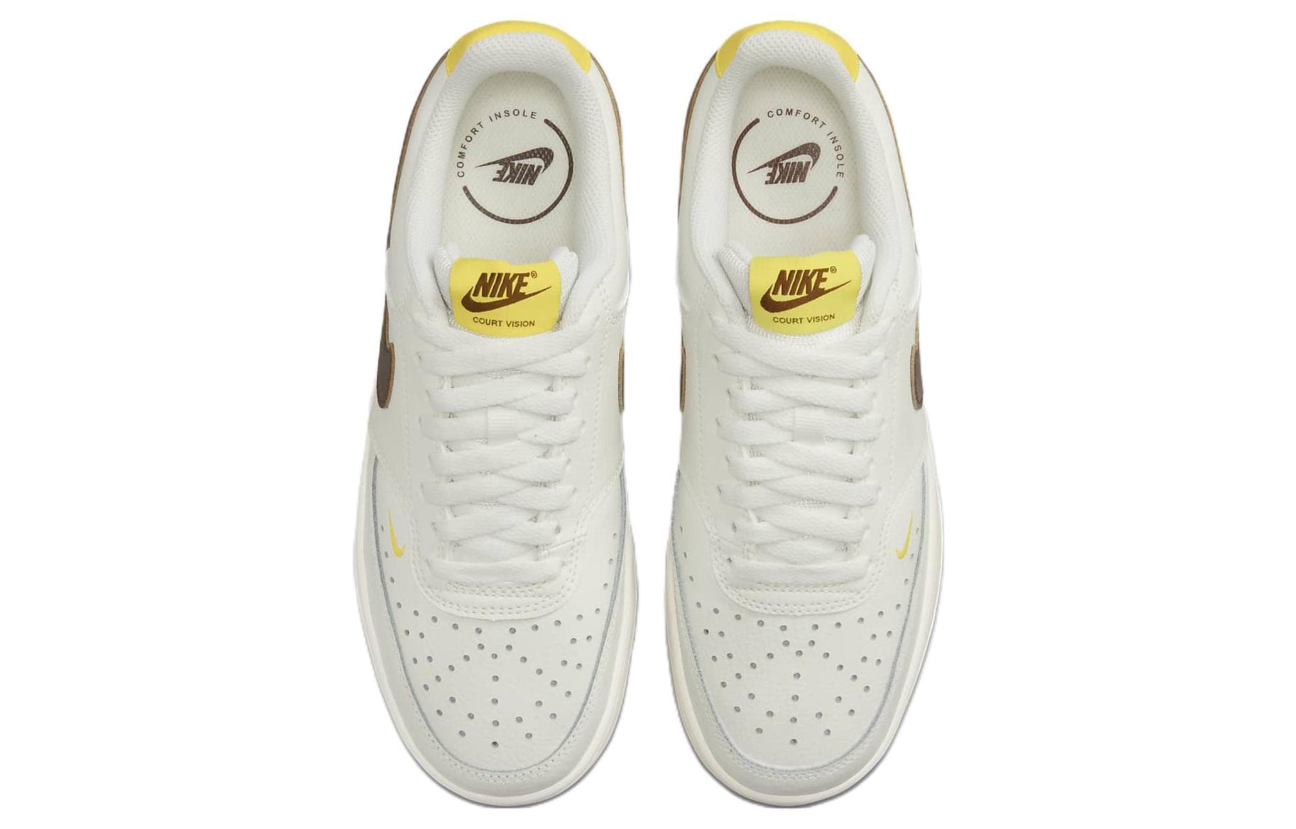 Кроссовки Nike Court Vision Low Grey Brown Yellow - изображение 4