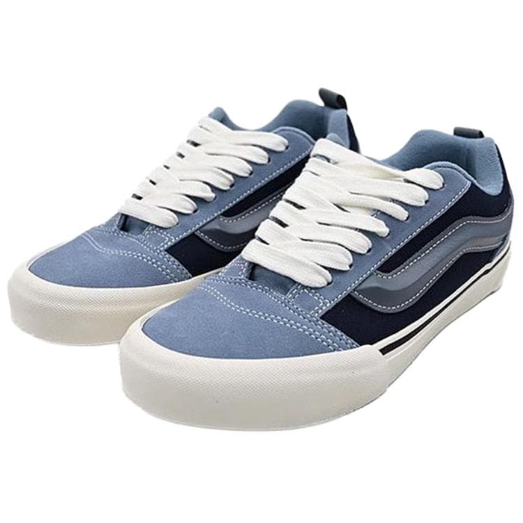 Кроссовки Vans Knu Skool Текстиль Спилок коровьей кожи Устойчивый к истиранию Низкий верх Скейтборд обувь Унисекс Синий - изображение 3