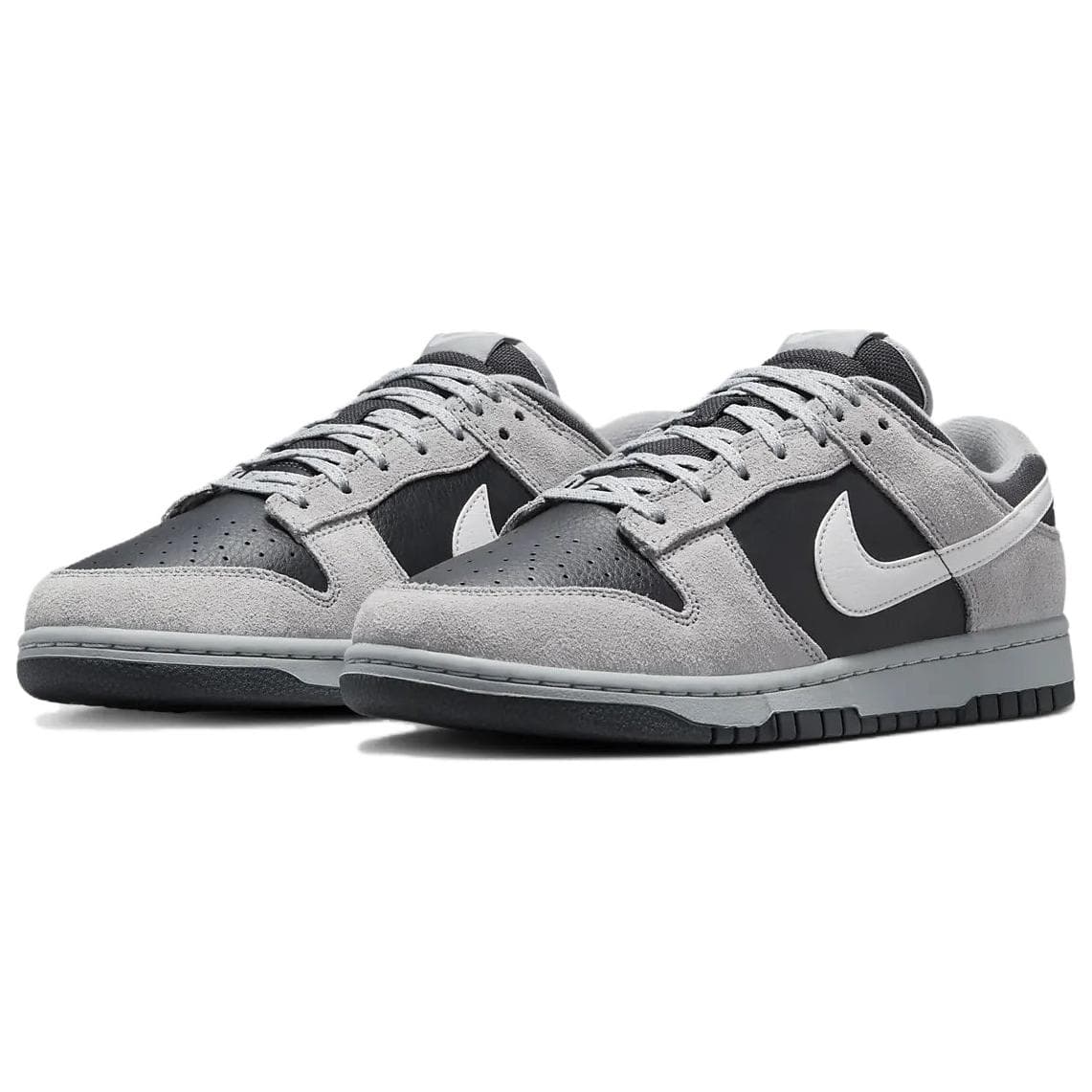 Кроссовки Nike Dunk противоскользящая устойчивая к истиранию низкий топ скейтборд обувь унисекс серый черный - изображение 3