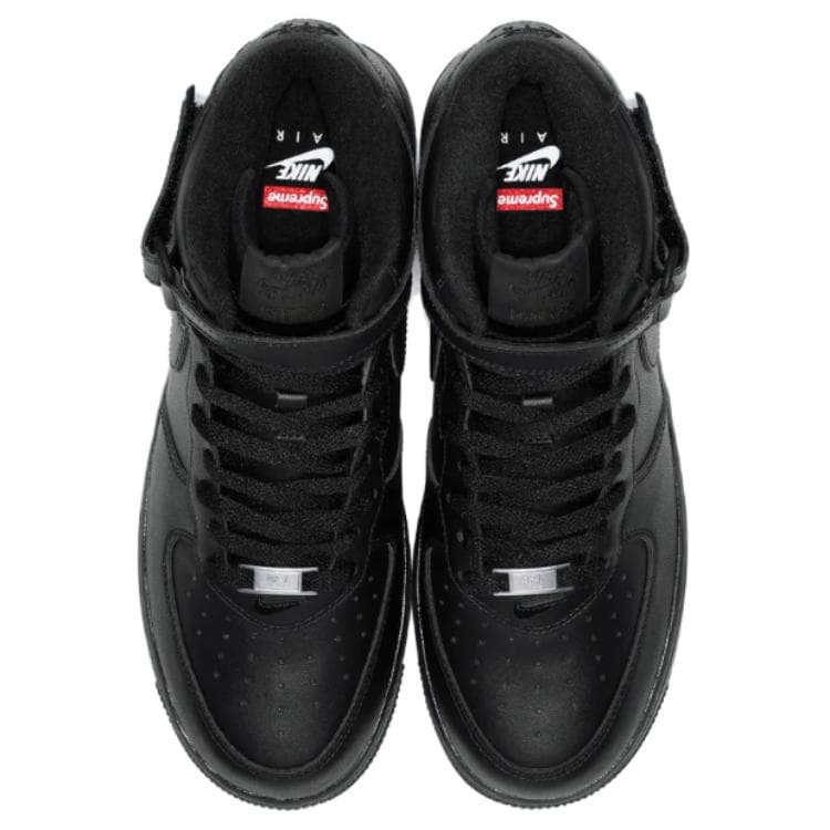 Кроссовки Supreme X Nike Air Force 1 Slip-Resistant Abrasion-Resistant MID Скейтборд Кроссовки Унисекс Черные - изображение 3