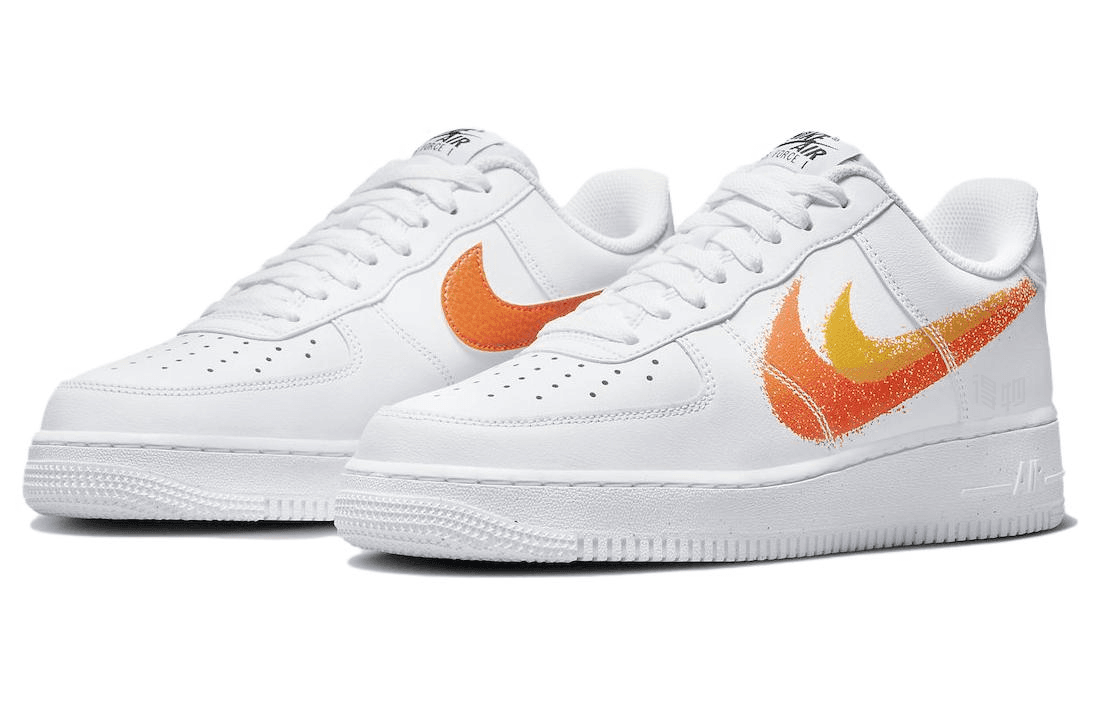 Кроссовки Nike Air Force 1 Low White Orange — фото 3
