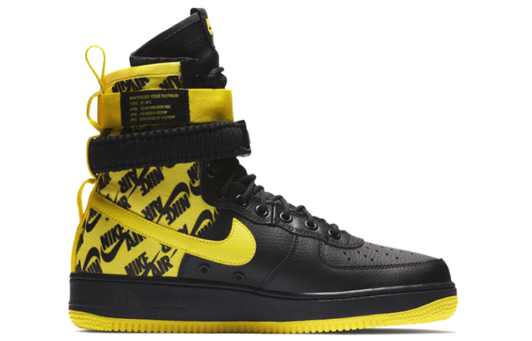 Кроссовки Nike Air Force 1 High Black Yellow — фото 2