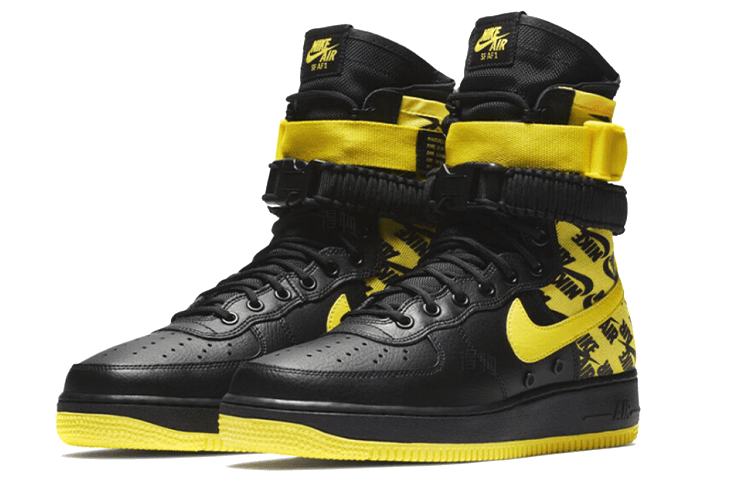 Кроссовки Nike Air Force 1 High Black Yellow — фото 3