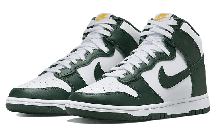 Кроссовки Nike Dunk High Retro White Green — фото 3