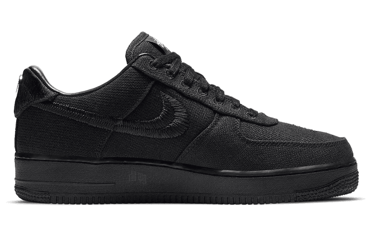 Кроссовки Stussy x Nike Air Force 1 Low "Triple Black" — фото 2