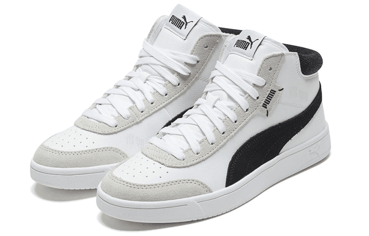 Кроссовки PUMA Court Legend Mid White Black - изображение 3