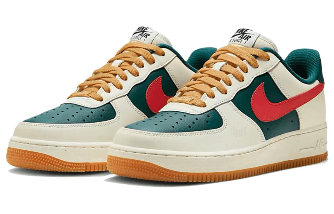 Кроссовки Nike Air Force 1 Low White Green Red — фото 3