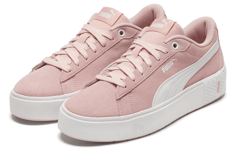 Кроссовки PUMA Smash Platform v2 Suede Pink White - изображение 3
