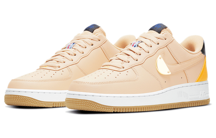 Кроссовки Nike Air Force 1 NBA Pack Cream Yellow — фото 3