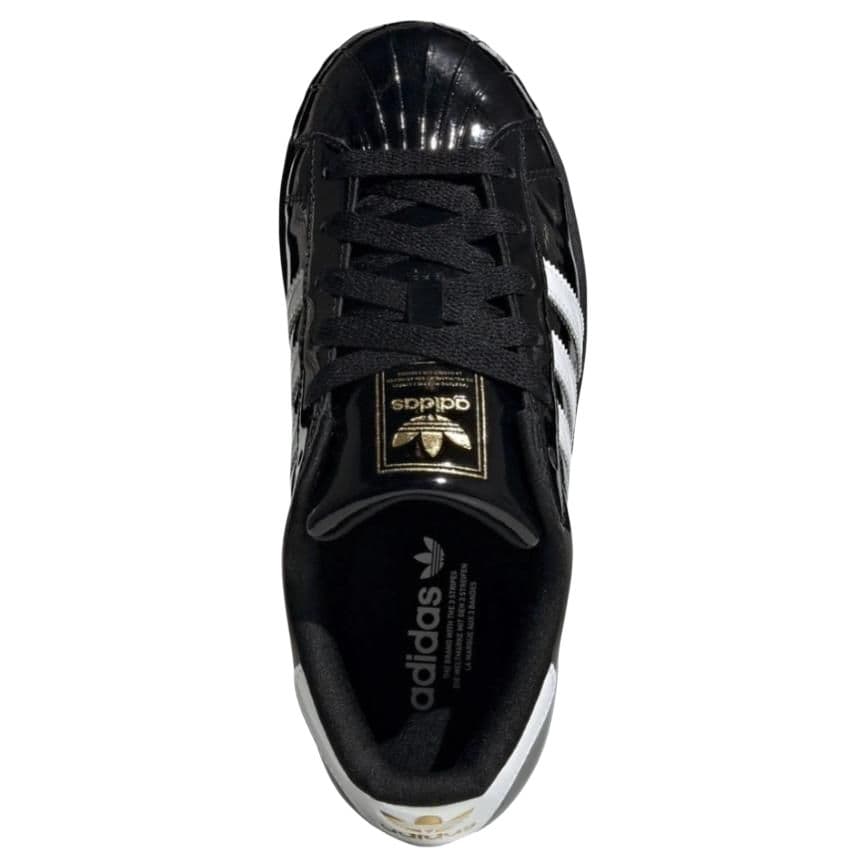 Кроссовки Adidas Originals Superstar 2 Лакированная кожа Низкие кеды Скейтборд Обувь Женские Черные - изображение 4