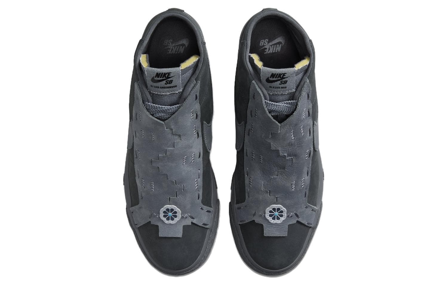 Кроссовки Di'Orr Greenwood X Nike SB Zoom Blazer Антислиповый MID Скейтборд Обувь Мужская Серый - изображение 4