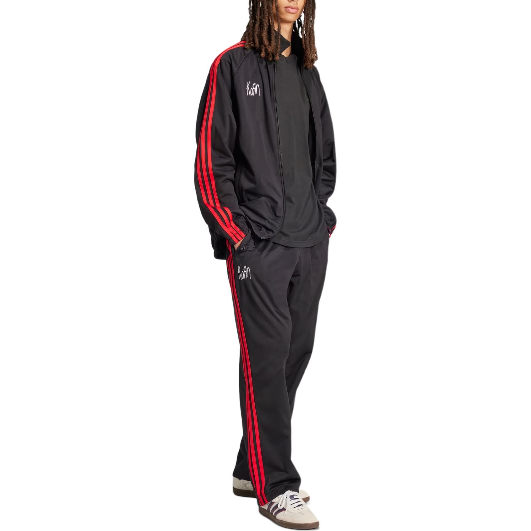 Куртка adidas originals x Korn TRACK TOP Куртки Пальто Унисекс Черный - изображение 4