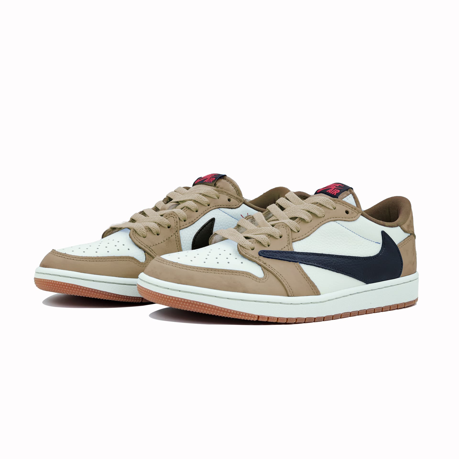 Ретро баскетбольные кроссовки Travis Scott x Air Jordan 1 Low OG "Brown" — фото 3