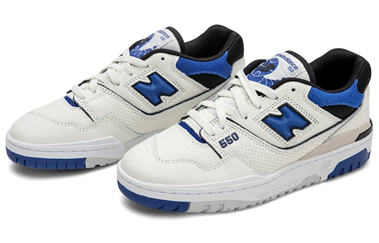 Ретро баскетбольные кроссовки New Balance 550 Cream Blue - изображение 3