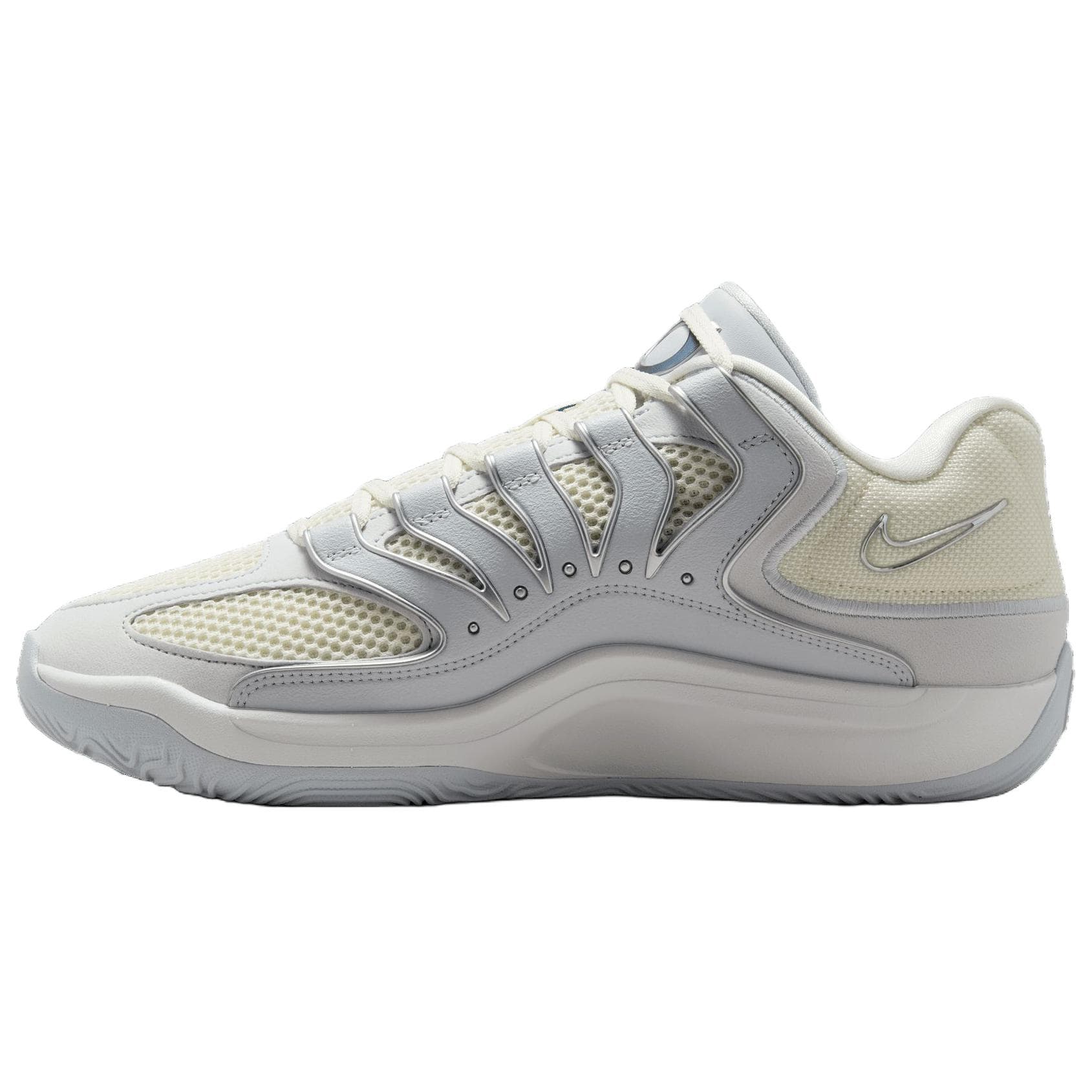 Кроссовки для баскетбола Nike KD 18 Противоскользящие Устойчивые к износу Низкие Баскетбольные кроссовки Мужские Серый Белый - изображение 3