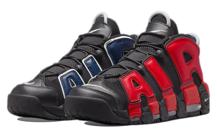 Кроссовки для баскетбола Nike Air More Uptempo Black Red Blue - изображение 3